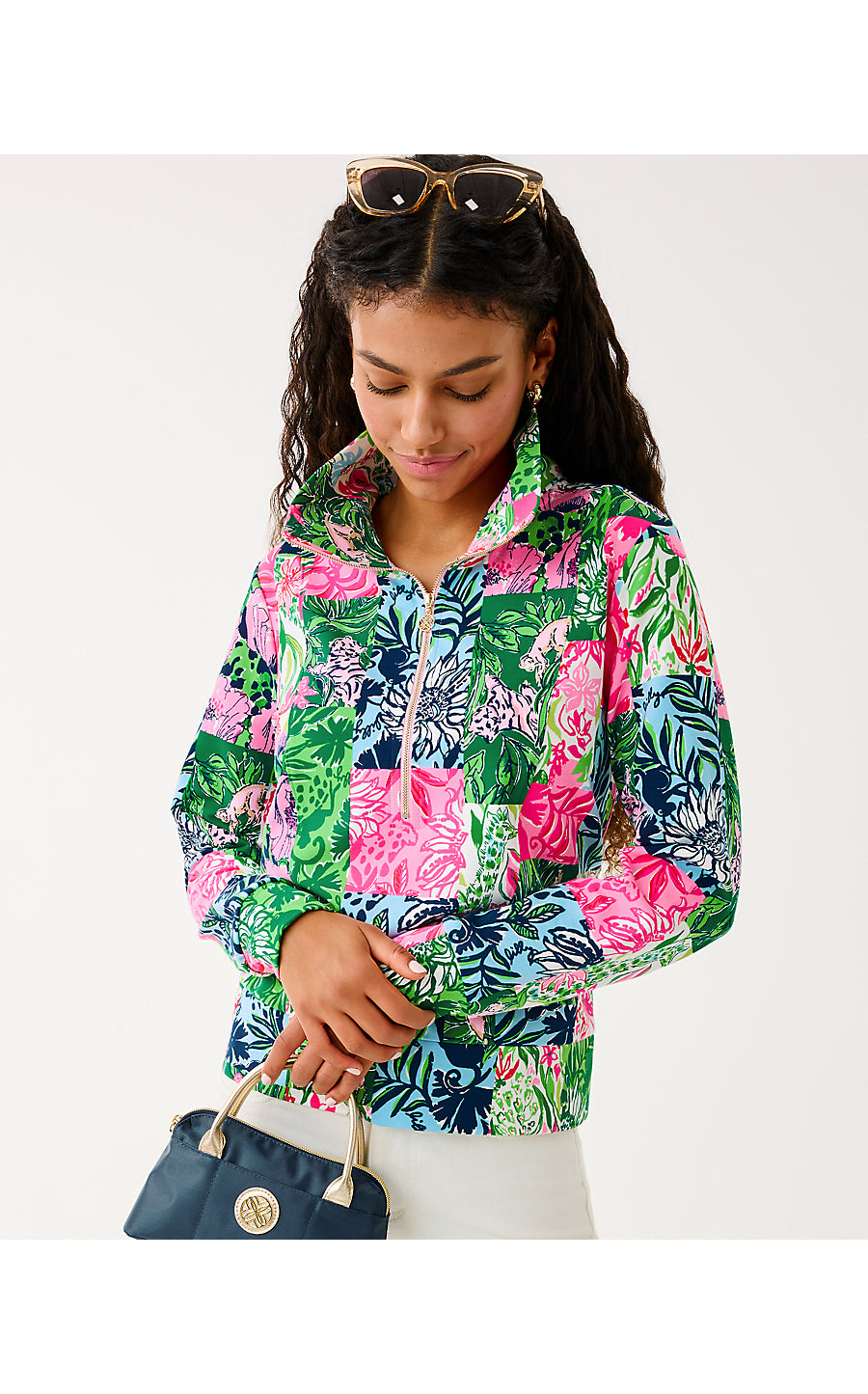 ELENI UPF 50+ PULLOVER, MULTI PARTY PUNCH PATCH