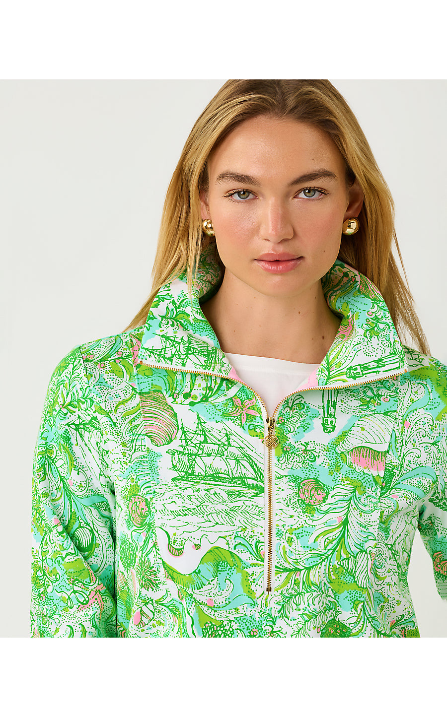 ELENI UPF 50+ PULLOVER, RESORT WHITE SHIP TO SHORE