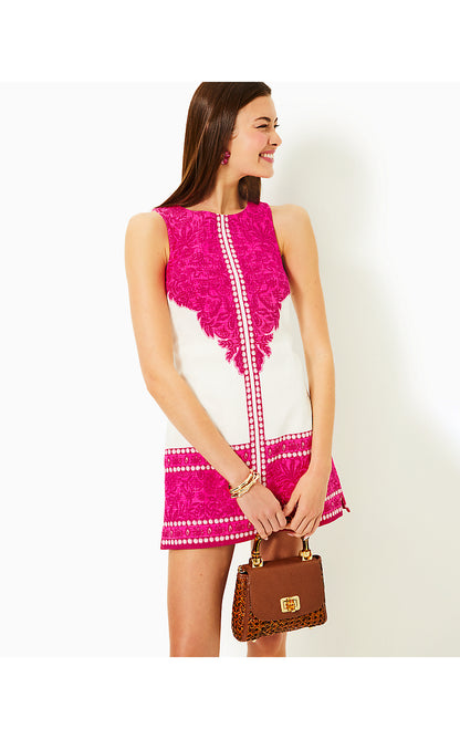 MINA SLEEVELESS ROMPER, PASSION FRUIT PINK JUNGLE ESCAPE ENGINEERED ROMPER