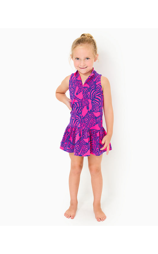 MINI FEDERICA DRESS UPF 50+, PASSION FRUIT PINK WILD NIGHTS
