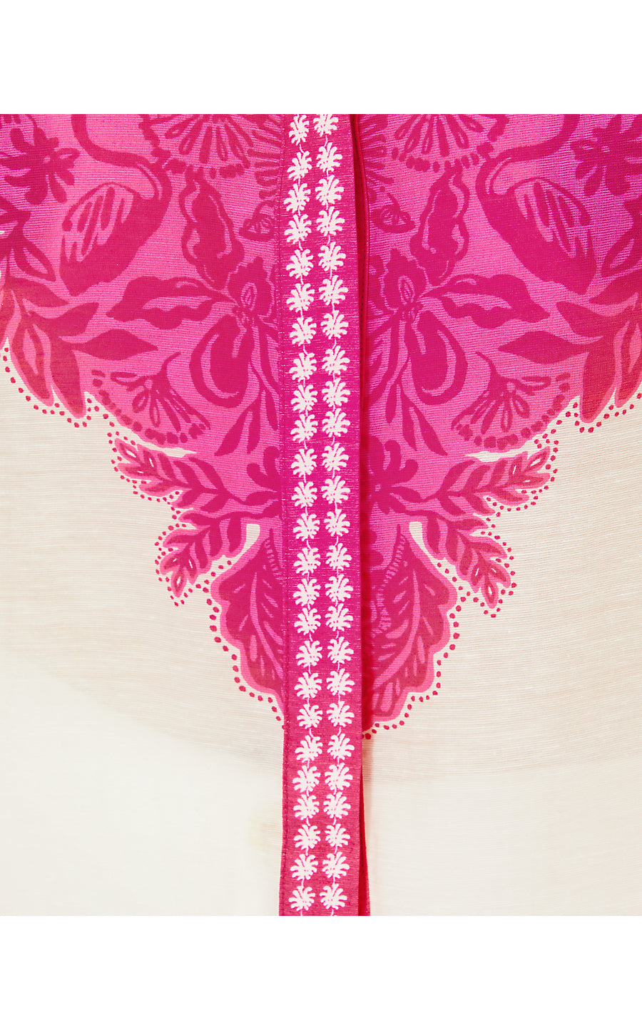 KIRAN BUTTON DOWN TOP, PASSION FRUIT PINK JUNGLE ESCAPE ENGINEERED WOVEN TOP