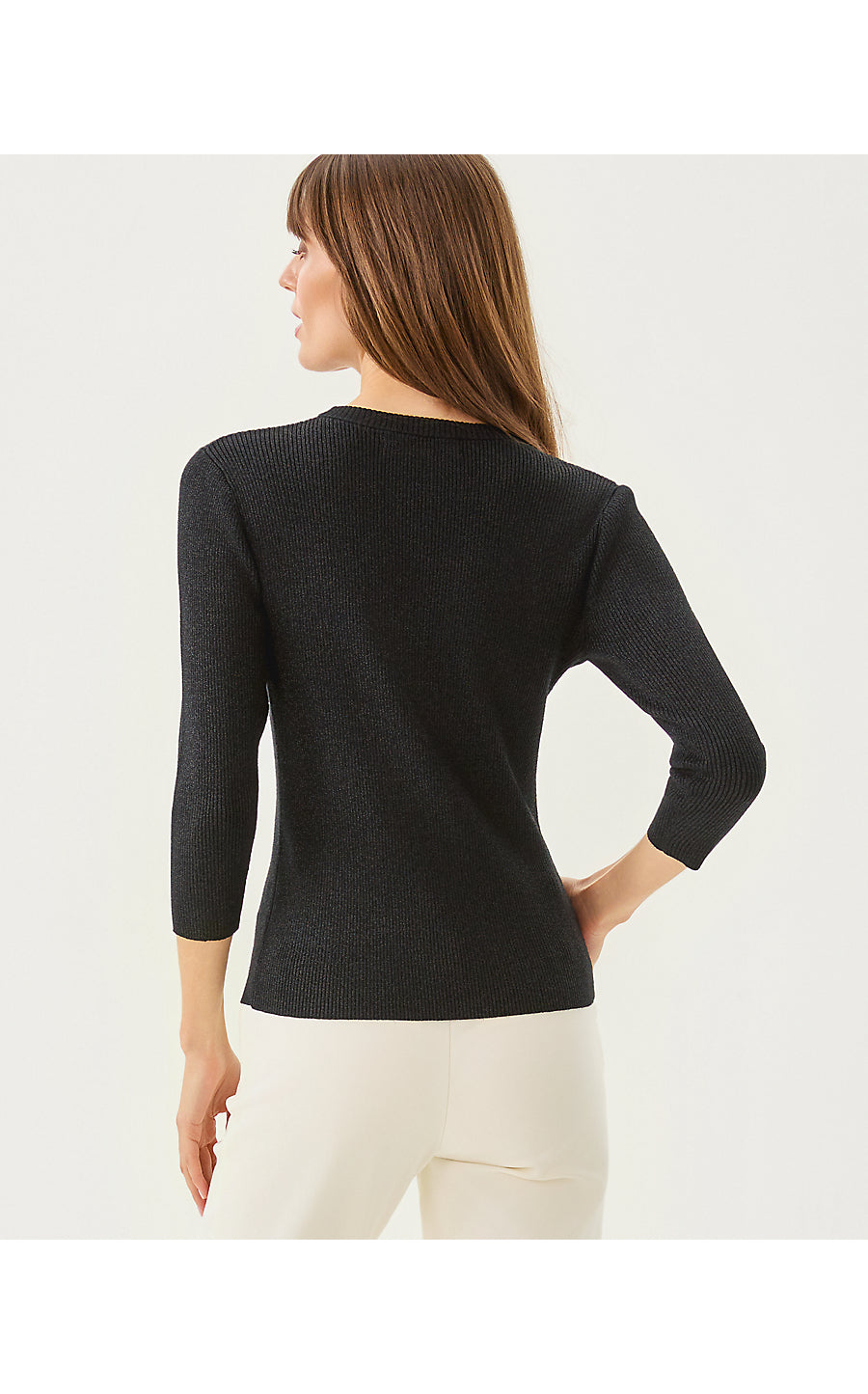 ESLI SWEATER, BLACK METALLIC