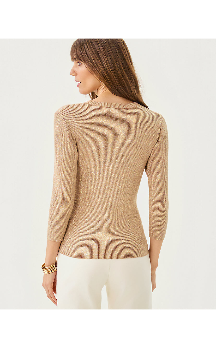 ESLI SWEATER, SAND BAR METALLIC