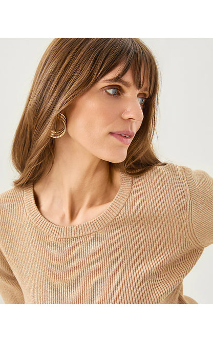 ESLI SWEATER, SAND BAR METALLIC