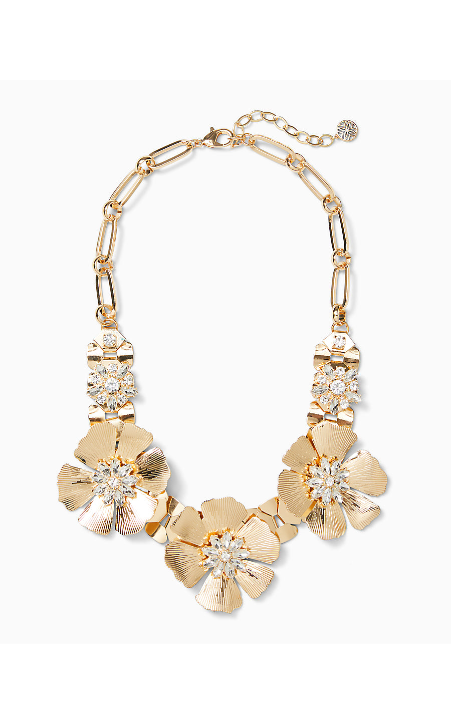 LIFES A PARTY NECKLACE, GOLD METALLIC