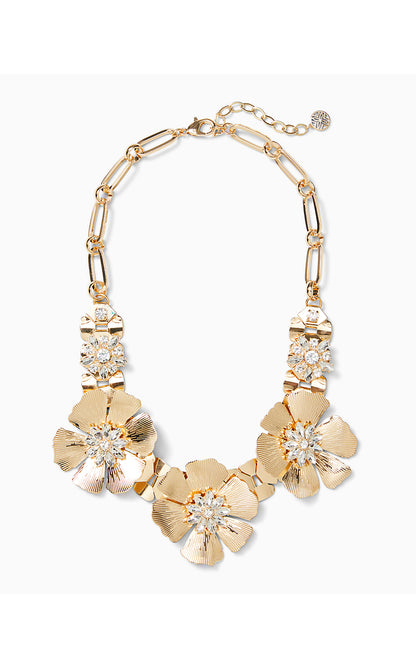 LIFES A PARTY NECKLACE, GOLD METALLIC