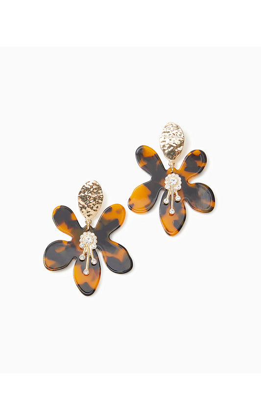 IN A FLUTTER EARRINGS, BROWN TORTOISE