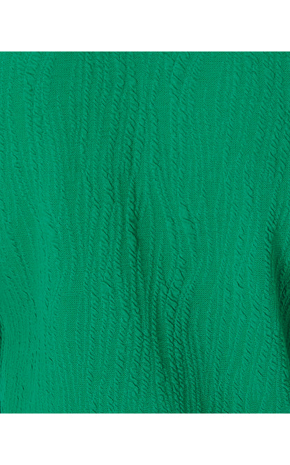 ELSEY KNIT TOP, FIDDLE LEAF GREEN WAVY KNIT JACQUARD