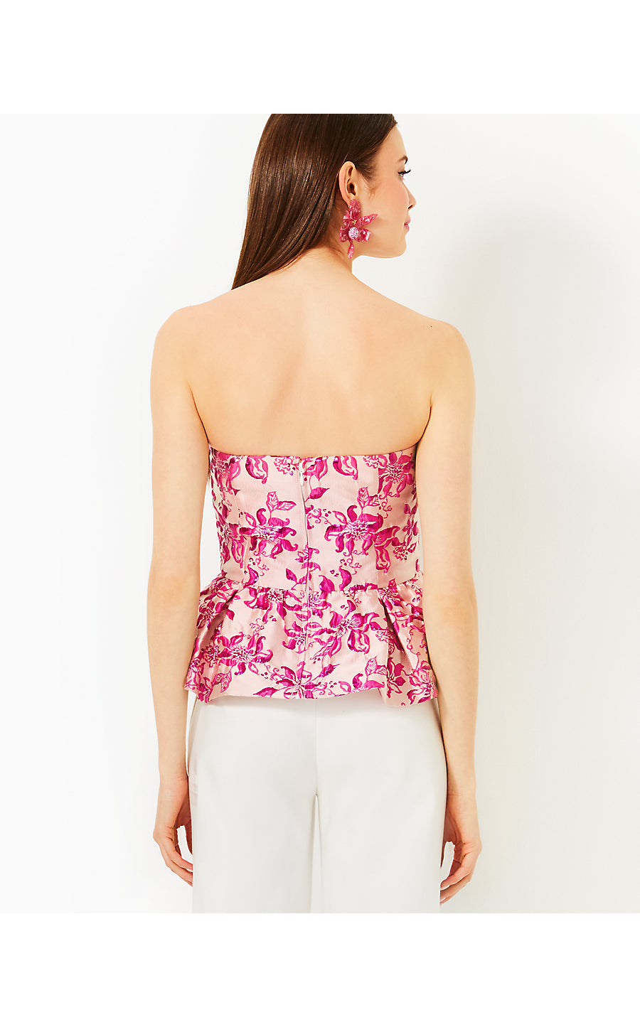 KATALEYA TOP, PASSION FRUIT PINK JUST PASSION THROUGH BROCADE