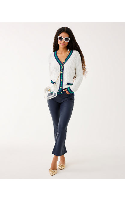 BROCKTON CARDIGAN, COCONUT X FIDDLE LEAF GREEN TIPPING