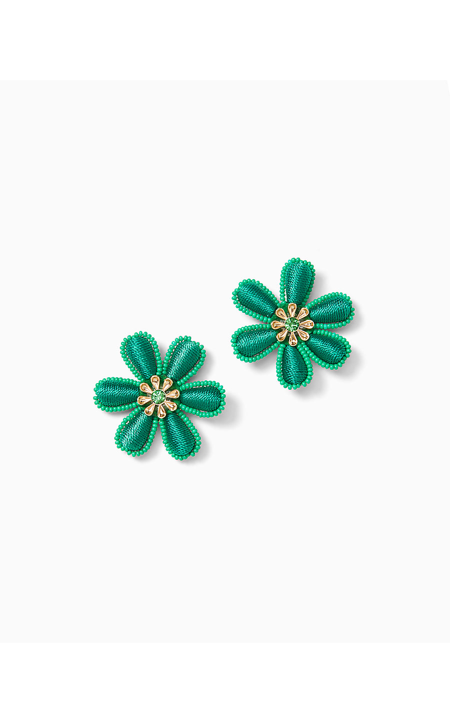 PB PETAL EARRINGS, FIDDLE LEAF GREEN