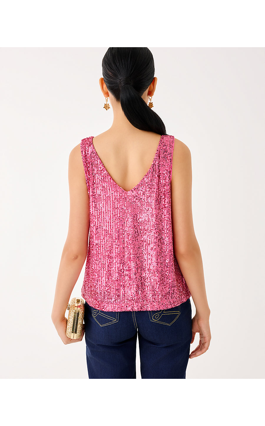 JARET KNIT TOP, SUN SHELL PINK TREASURE BOX SEQUIN KNIT