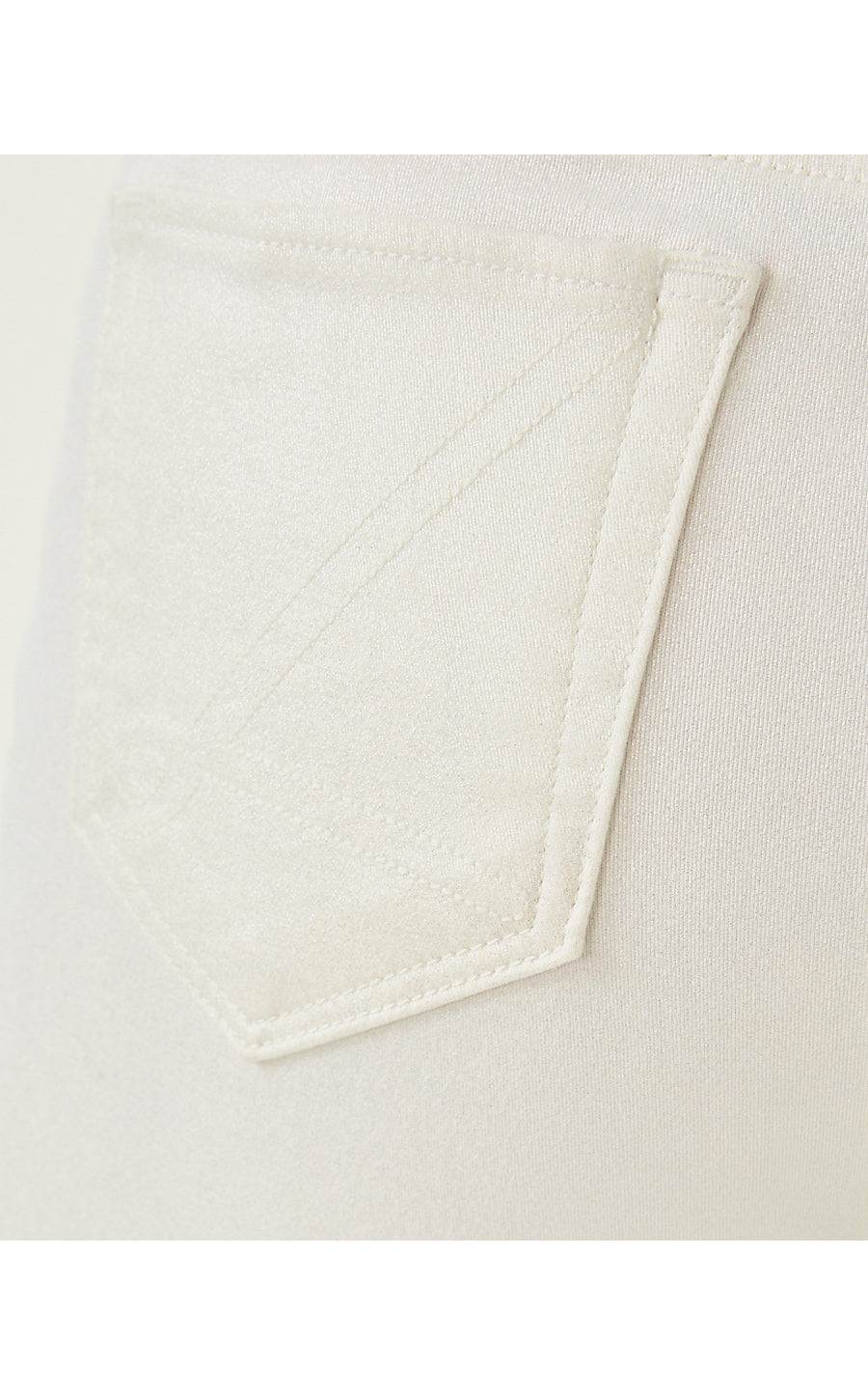 LIZA SHIMMER CROP FLARE JEAN, COCONUT METALLIC