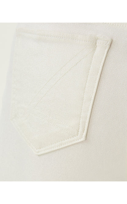 LIZA SHIMMER CROP FLARE JEAN, COCONUT METALLIC