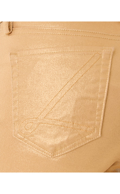 LIZA SHIMMER CROP FLARE PANT, GOLD METALLIC