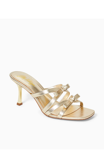 WANDA SLIDE SANDAL, GOLD METALLIC