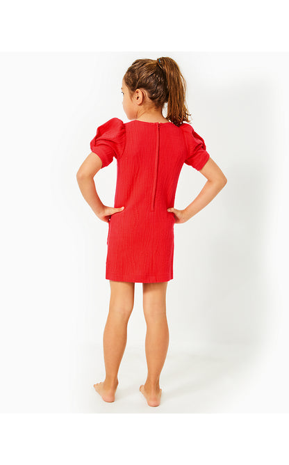 TASLIM SHIFT, ROCOCO RED WAVY KNIT JACQUARD