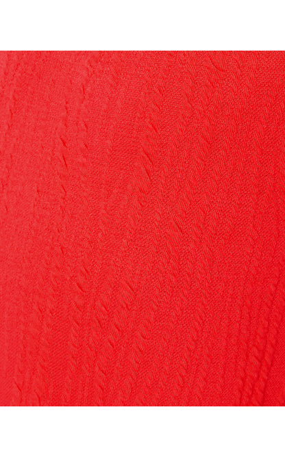 TASLIM SHIFT, ROCOCO RED WAVY KNIT JACQUARD