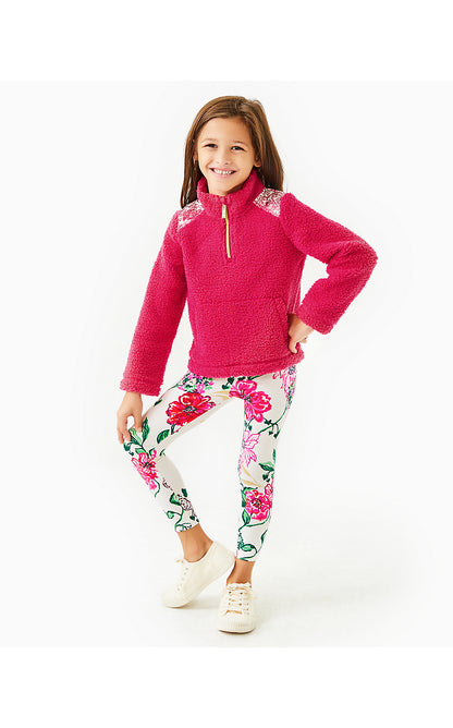 MINI WALLEN SHERPA HALF-ZIP, RASPBERRY ROUGE