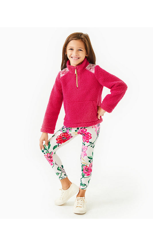MINI WALLEN SHERPA HALF-ZIP, RASPBERRY ROUGE