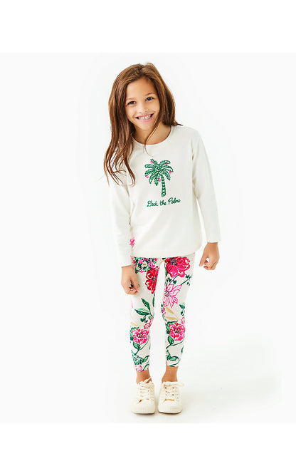 MINI BALLAD SWEATSHIRT, COCONUT DECK THE PALMS EMBROIDERY CHILDRENS