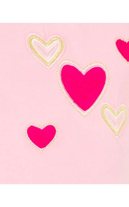 MINI BALLAD SWEATSHIRT, CONCH SHELL PINK HEARTS EMBELLISHMENT CHILDRENS