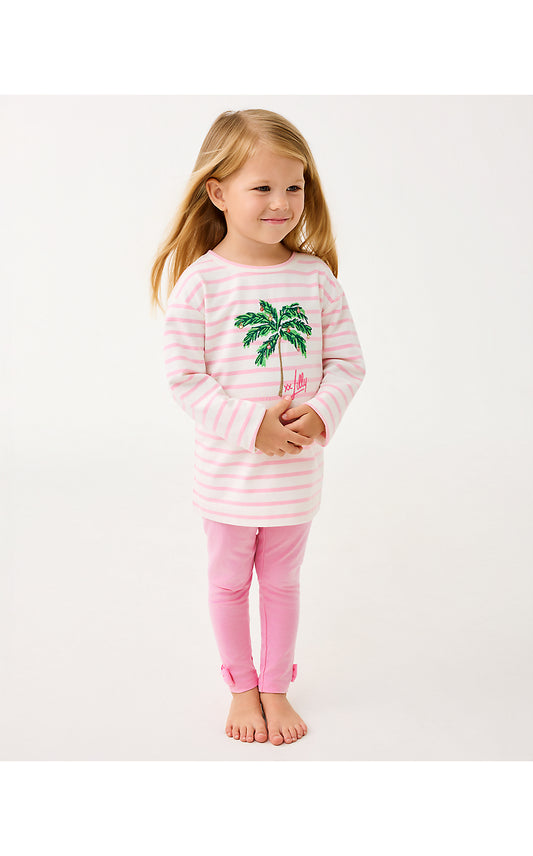 MINI BALLAD SWEATSHIRT, MULTI HOLIDAY PALM EMBELLISHMENT CHILDRENS