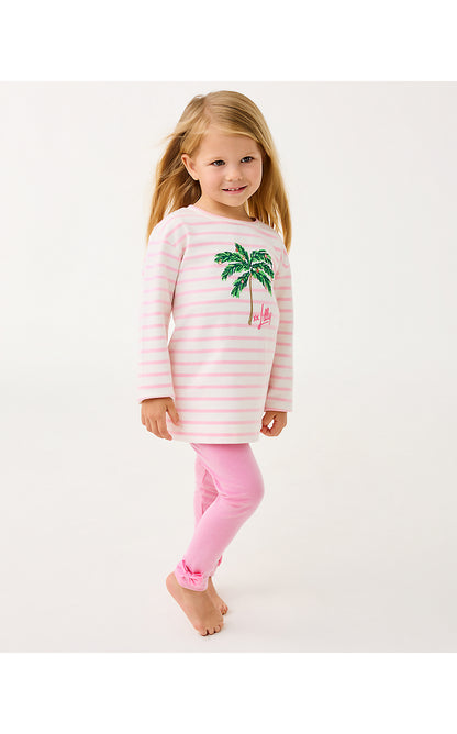 MINI BALLAD SWEATSHIRT, MULTI HOLIDAY PALM EMBELLISHMENT CHILDRENS