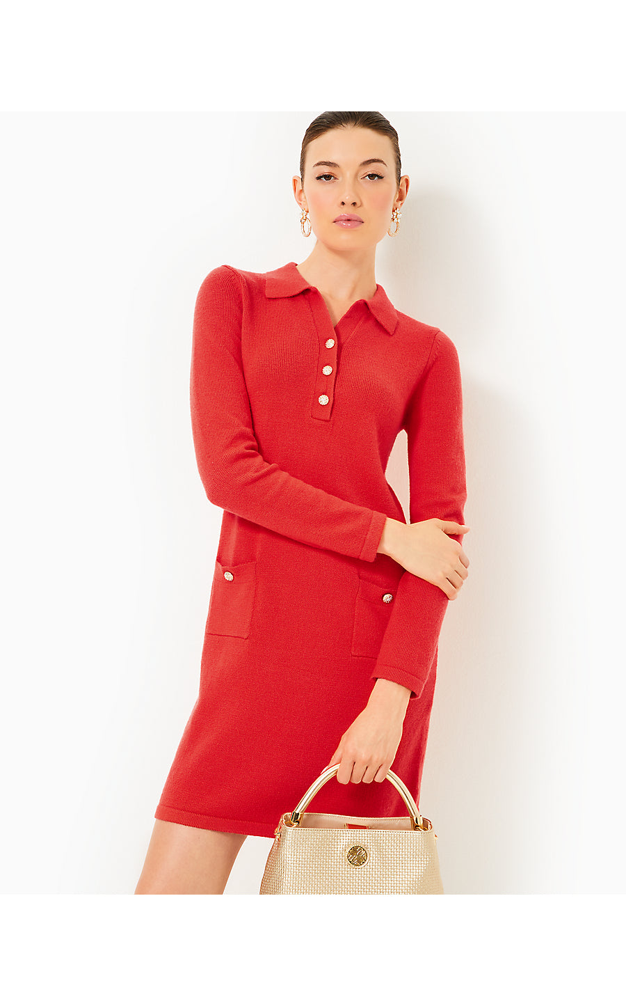 ADALENA SWEATER DRESS, ROCOCO RED
