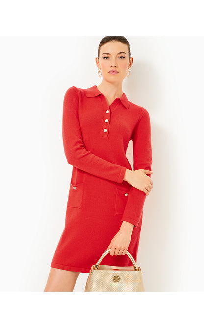 ADALENA SWEATER DRESS, ROCOCO RED