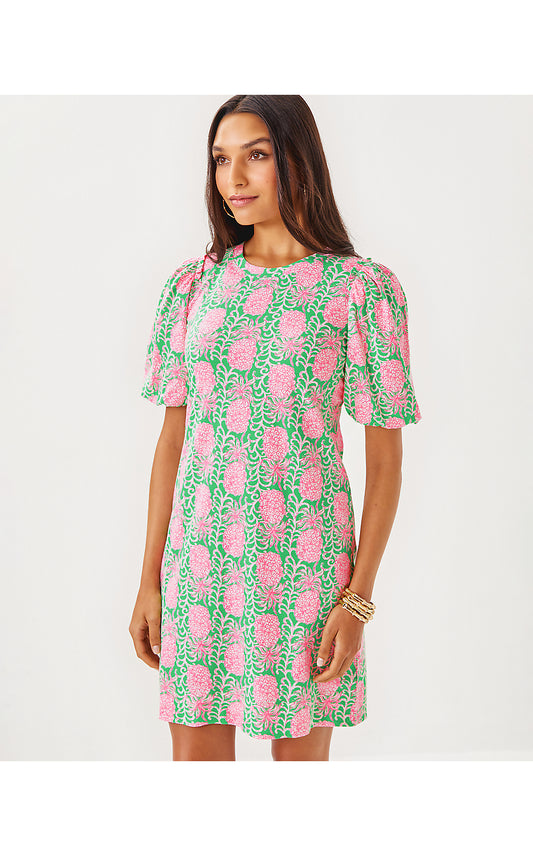 MERCER DRESS, FAUNA GREEN PARTY LIKE A PINEAPPLE