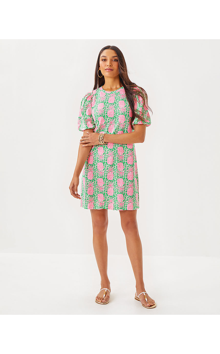 MERCER DRESS, FAUNA GREEN PARTY LIKE A PINEAPPLE