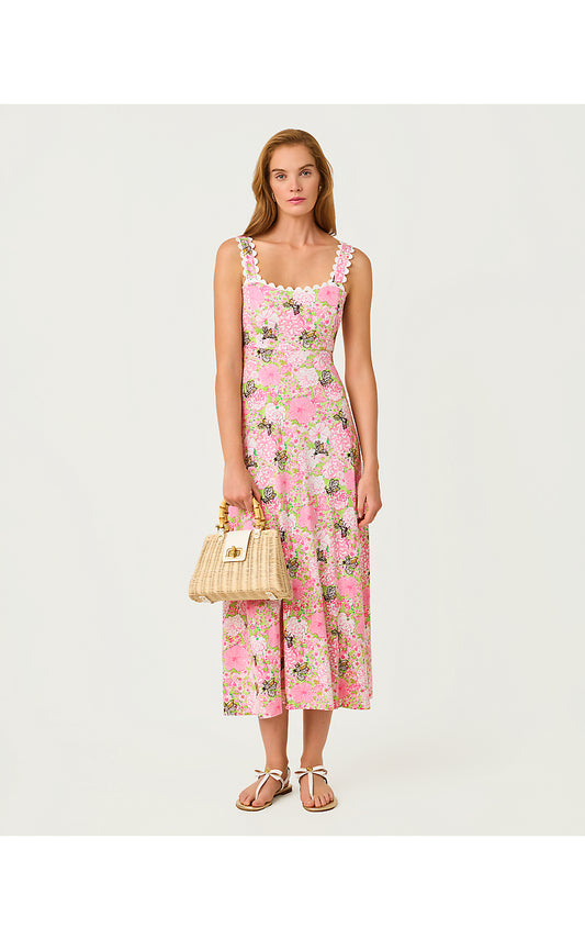 DWYER MIDI DRESS, PISTACHIO MACARON BEES KNEES