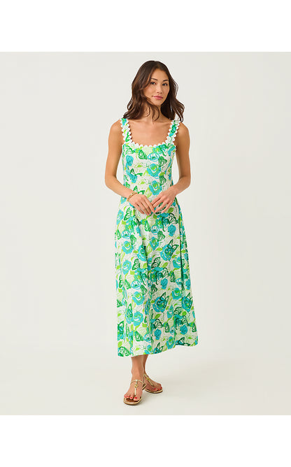 DWYER MIDI DRESS, RESORT WHITE MONARCH ROSE