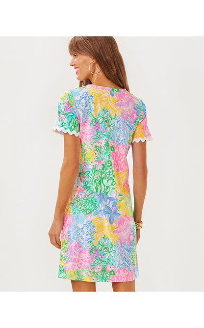 CODY SHORT SLEEVE DRESS, MULTI BRIGHT DELIGHT PATCH