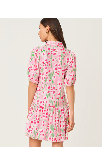 BINGLEY DRESS, CONCH SHELL PINK SUNNY DAISIES