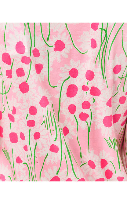 BINGLEY DRESS, CONCH SHELL PINK SUNNY DAISIES