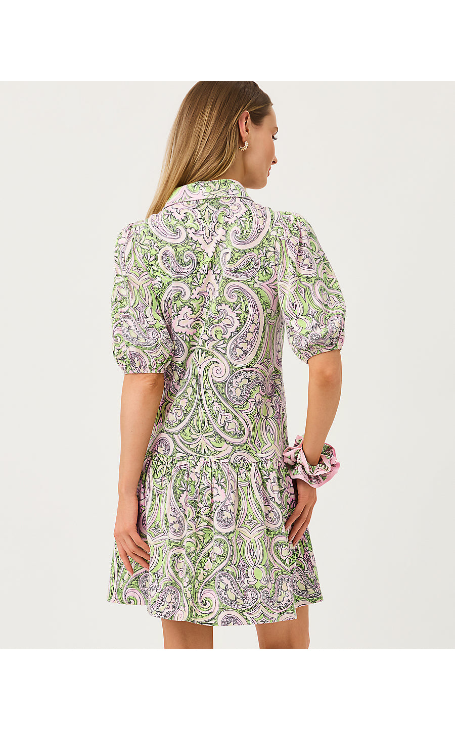 BINGLEY DRESS, LIME CHIFFON ESTORIL