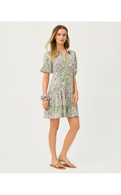 BINGLEY DRESS, LIME CHIFFON ESTORIL