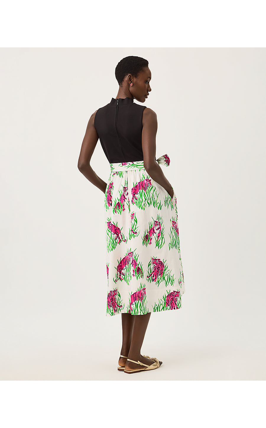 PRIMA MIDI DRESS, COCONUT CAMOUFLAGE CATWALK