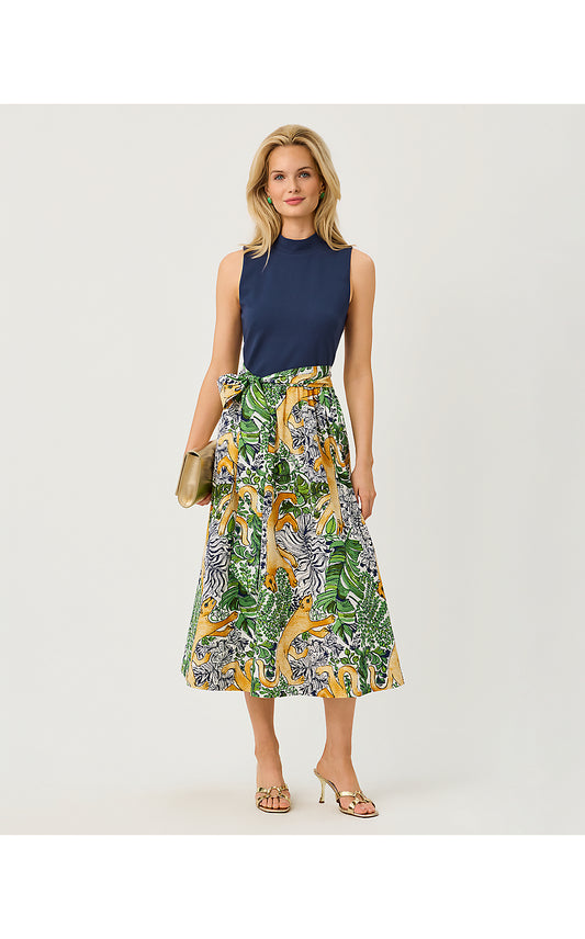 PRIMA MIDI DRESS, MULTI PALM PROWL