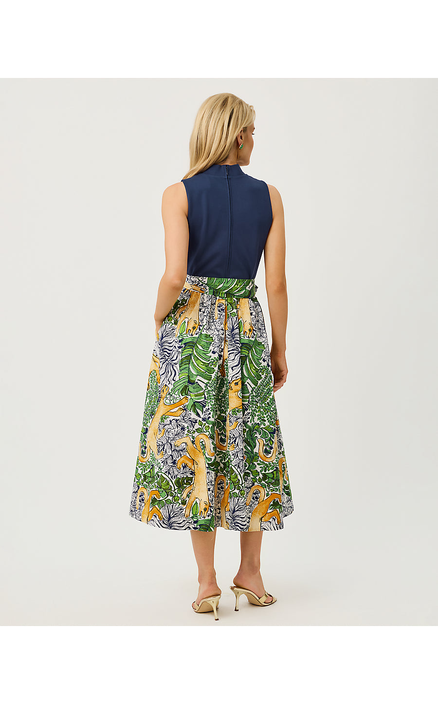 PRIMA MIDI DRESS, MULTI PALM PROWL