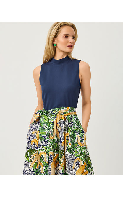 PRIMA MIDI DRESS, MULTI PALM PROWL