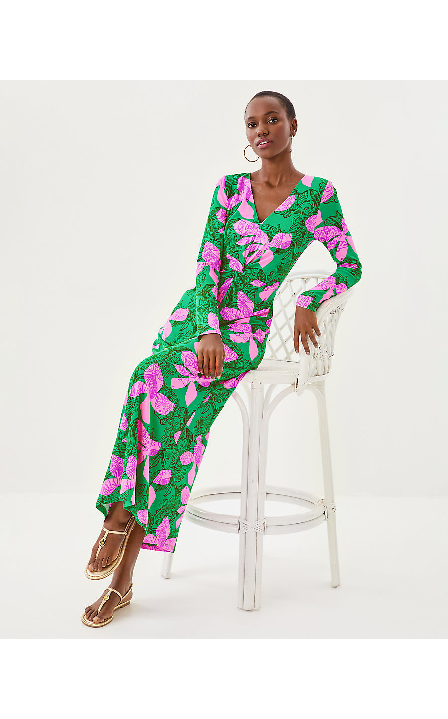 TILLI MAXI DRESS, KITTS GREEN SUNSET SHADOWS