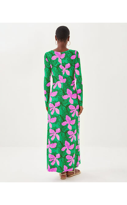TILLI MAXI DRESS, KITTS GREEN SUNSET SHADOWS