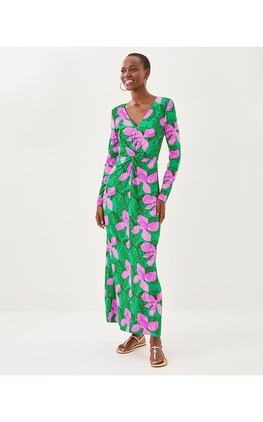 TILLI MAXI DRESS, KITTS GREEN SUNSET SHADOWS