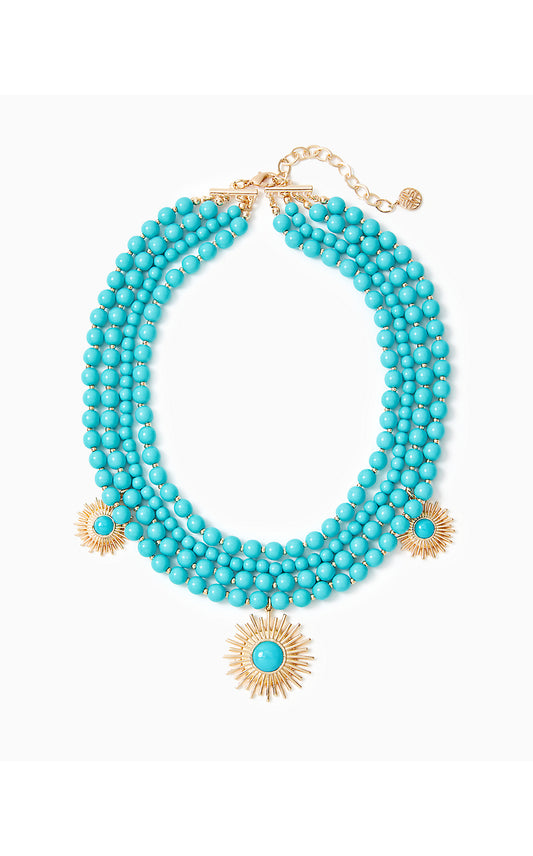 SUNSHINE JUNGLE NECKLACE, BREEZY AQUA