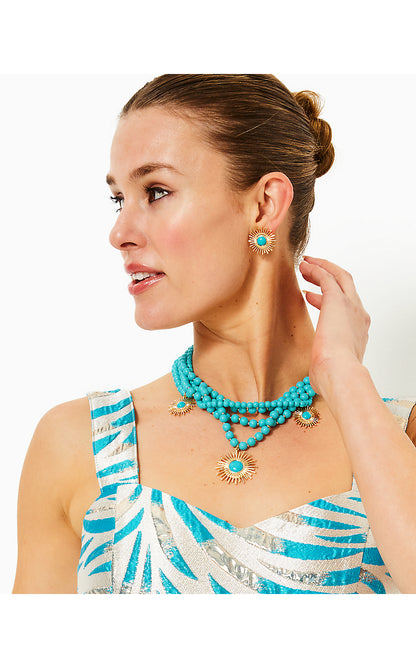 SUNSHINE JUNGLE NECKLACE, BREEZY AQUA
