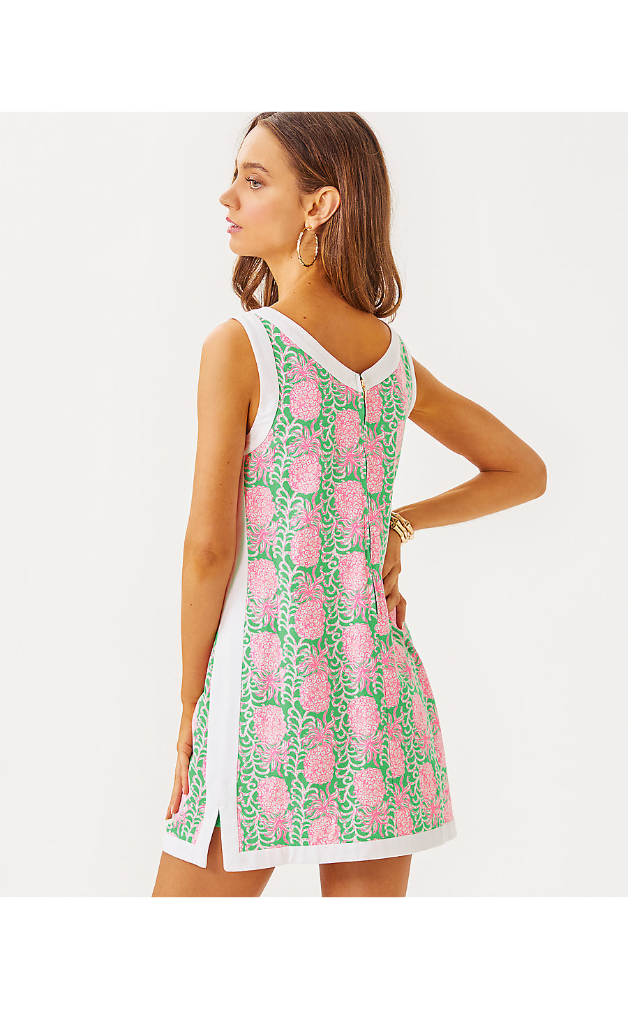 ELEANORA SHIFT ROMPER, FAUNA GREEN PARTY LIKE A PINEAPPLE