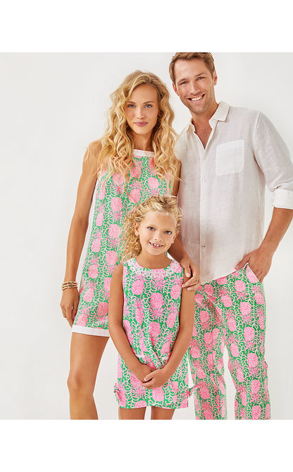 ELEANORA SHIFT ROMPER, FAUNA GREEN PARTY LIKE A PINEAPPLE